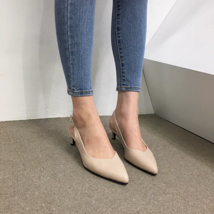 [당일배송/국산수제] 5cm,7cm,9cm 스틸레토 쿠션 브이컷 슬링백힐 상세 이미지 37