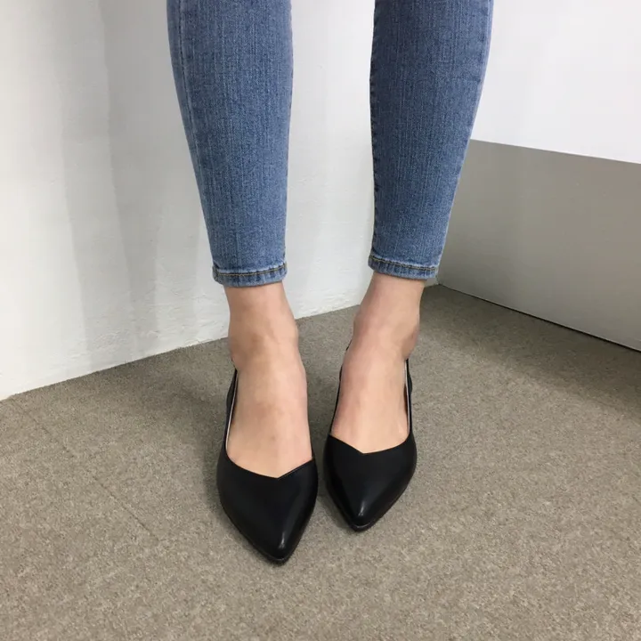 [당일배송/국산수제] 5cm,7cm,9cm 스틸레토 쿠션 브이컷 슬링백힐 상세 이미지 40