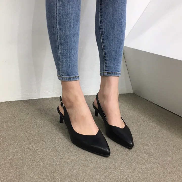 [당일배송/국산수제] 5cm,7cm,9cm 스틸레토 쿠션 브이컷 슬링백힐 상세 이미지 41