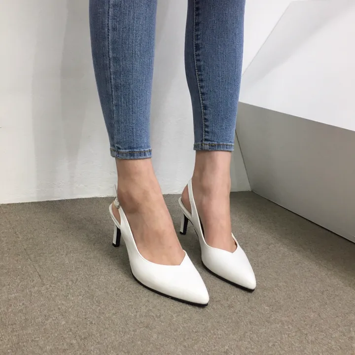 [당일배송/국산수제] 5cm,7cm,9cm 스틸레토 쿠션 브이컷 슬링백힐 상세 이미지 48