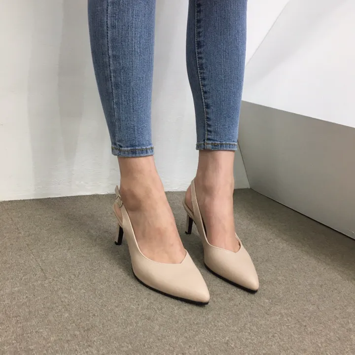 [당일배송/국산수제] 5cm,7cm,9cm 스틸레토 쿠션 브이컷 슬링백힐 상세 이미지 55