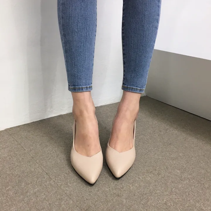 [당일배송/국산수제] 5cm,7cm,9cm 스틸레토 쿠션 브이컷 슬링백힐 상세 이미지 54