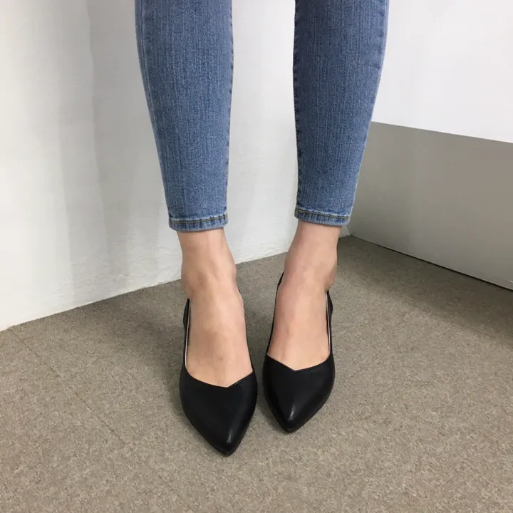 [당일배송/국산수제] 5cm,7cm,9cm 스틸레토 쿠션 브이컷 슬링백힐 상세 이미지 61