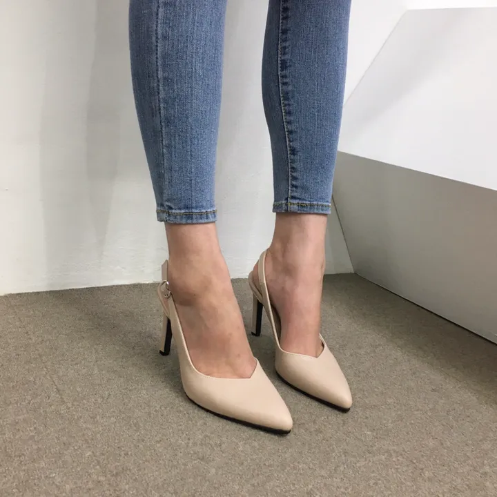 [당일배송/국산수제] 5cm,7cm,9cm 스틸레토 쿠션 브이컷 슬링백힐 상세 이미지 76