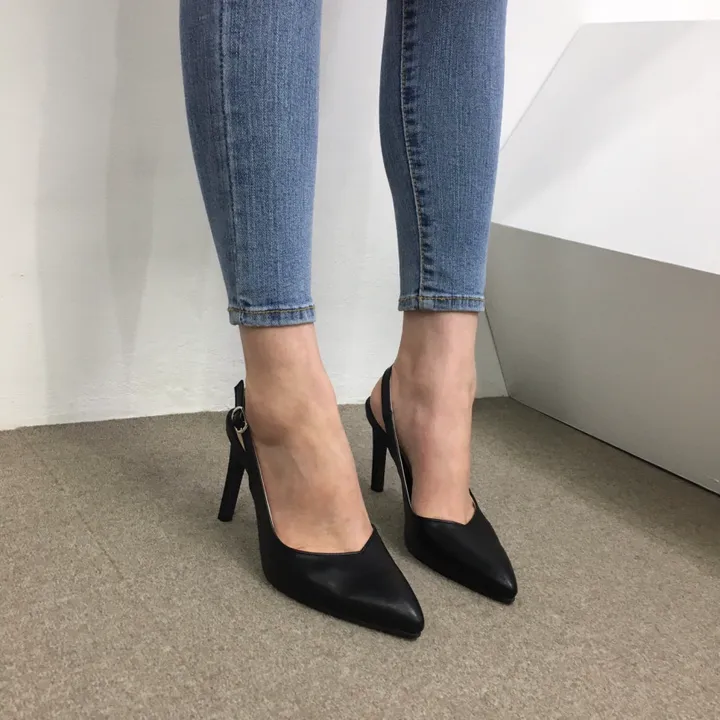 [당일배송/국산수제] 5cm,7cm,9cm 스틸레토 쿠션 브이컷 슬링백힐 상세 이미지 83
