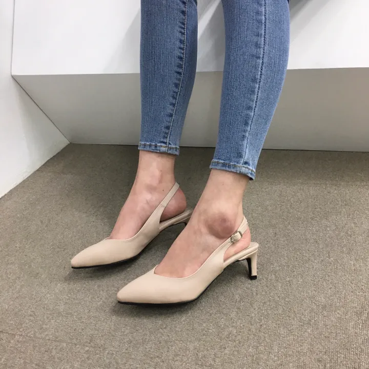 [당일배송/국산수제] 5cm,7cm,9cm 스틸레토 쿠션 브이컷 슬링백힐 상세 이미지 38