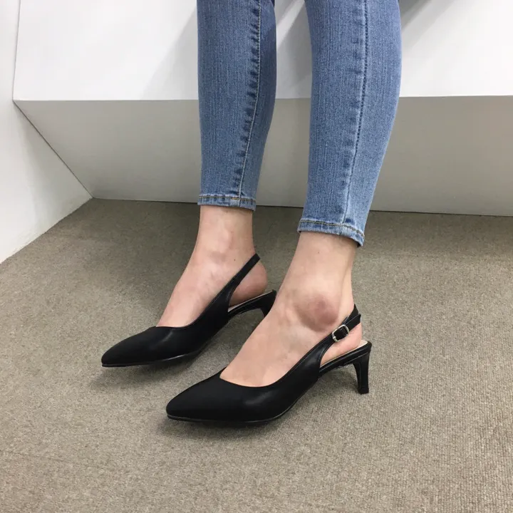 [당일배송/국산수제] 5cm,7cm,9cm 스틸레토 쿠션 브이컷 슬링백힐 상세 이미지 42