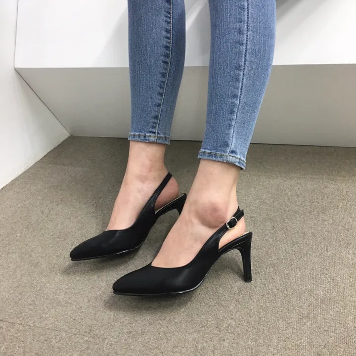 [당일배송/국산수제] 5cm,7cm,9cm 스틸레토 쿠션 브이컷 슬링백힐 상세 이미지 63