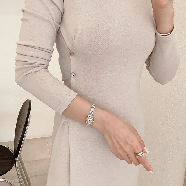[⭐고급스러운무드/심플,깔끔🤍]직사각형프레임 테렌다정품 실버 메탈시계 얇은 여성손목시계 생활방수 M540메탈 여름코디아이템 상세 이미지 31