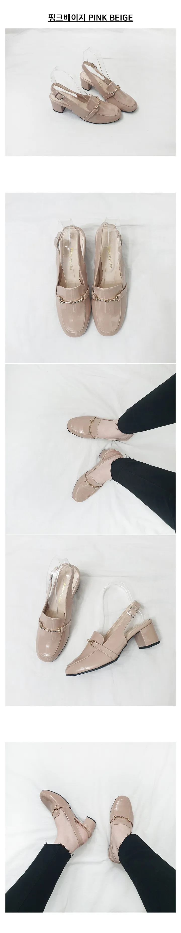 셀린 국산 유광 에나멜 골드장식 스몰 빅 슬링백 힐5cm 210-270 상세 이미지 2