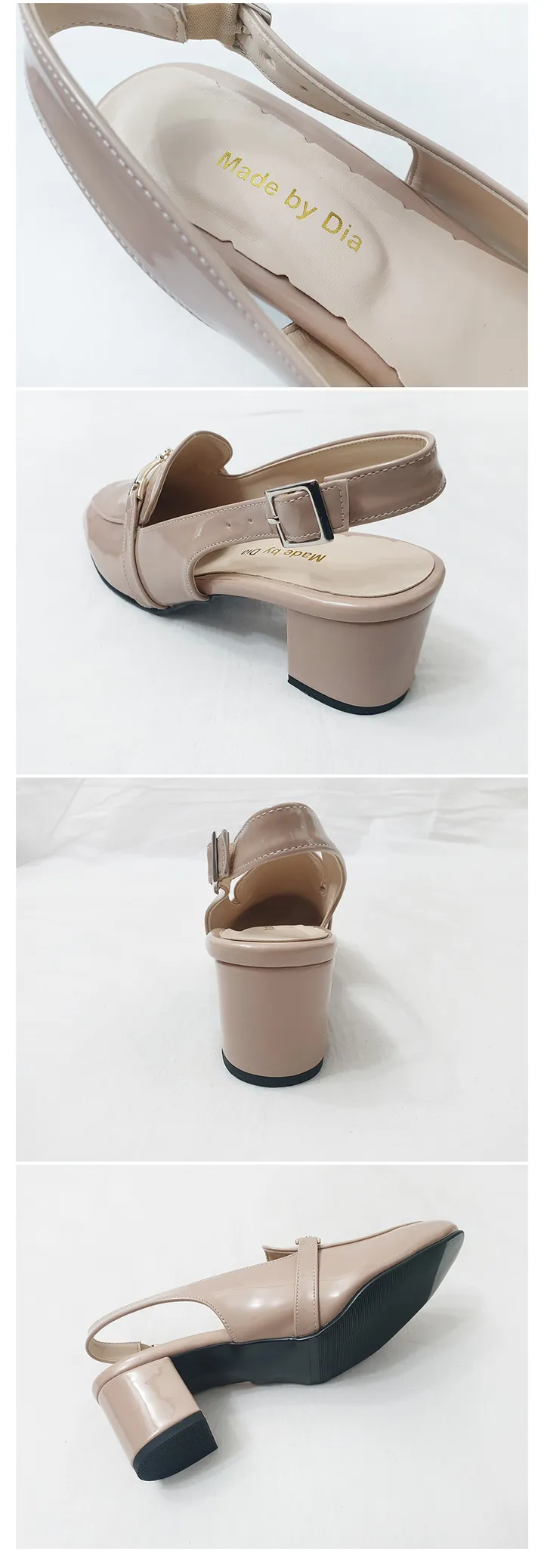 셀린 국산 유광 에나멜 골드장식 스몰 빅 슬링백 힐5cm 210-270 상세 이미지 9