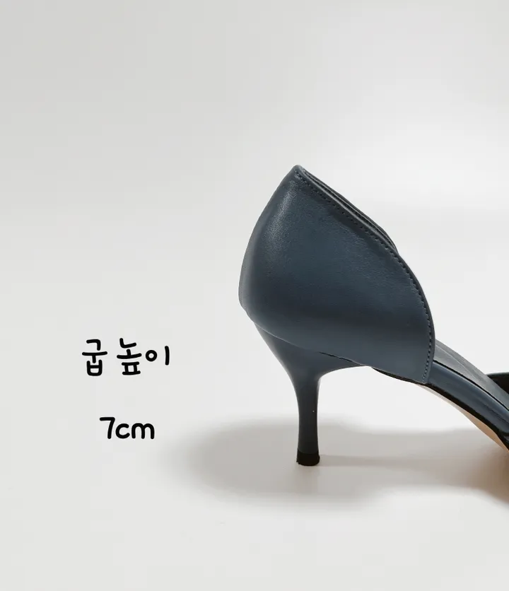 사이드오픈 레더 스틸레토 미들힐 상세 이미지 14