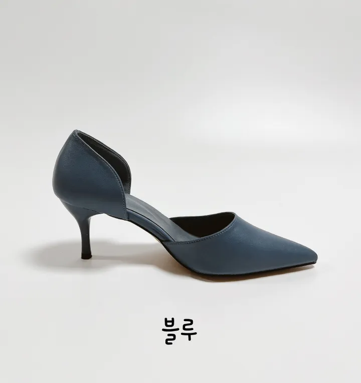 사이드오픈 레더 스틸레토 미들힐 상세 이미지 19