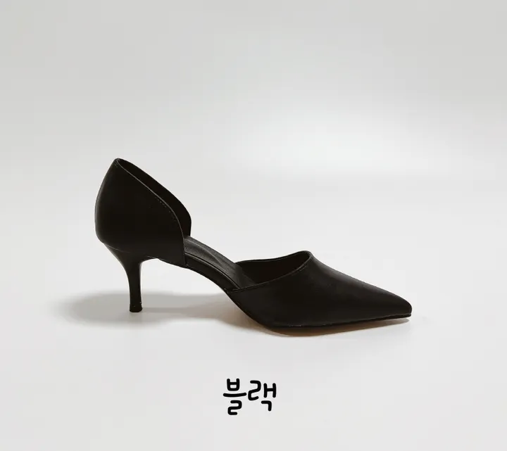 사이드오픈 레더 스틸레토 미들힐 상세 이미지 21