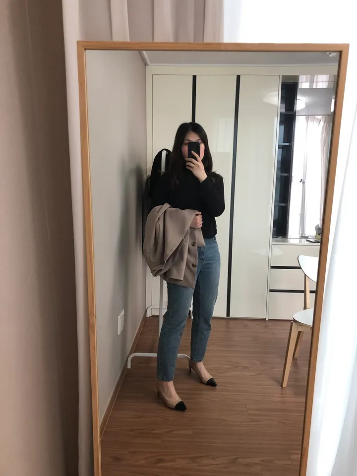 국내제작 수제화 투톤 배색 스틸레토힐 7cm 상세 이미지 9