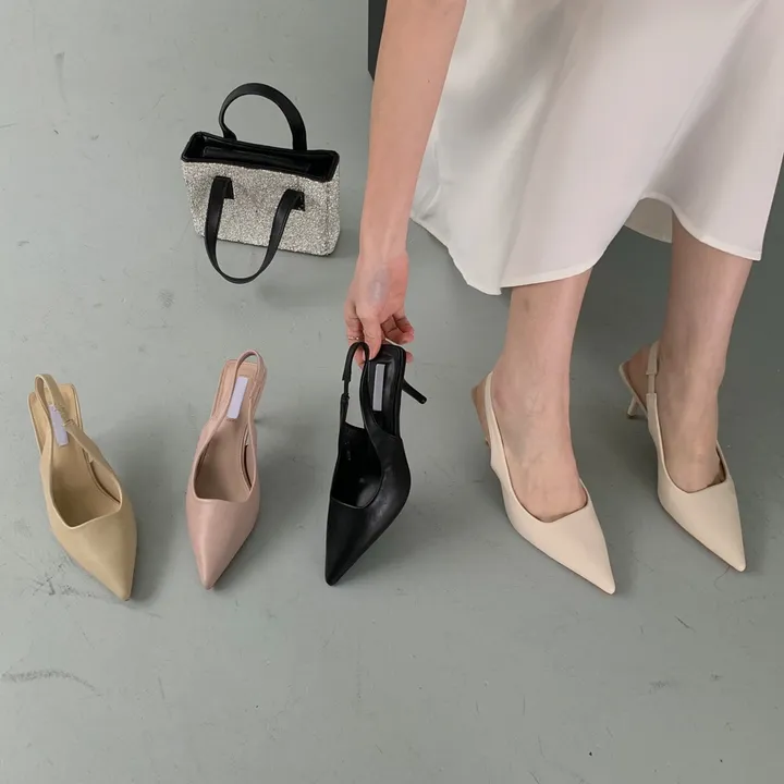 4color 여성 스틸레토 슬링백힐 구두7cm 상세 이미지 8
