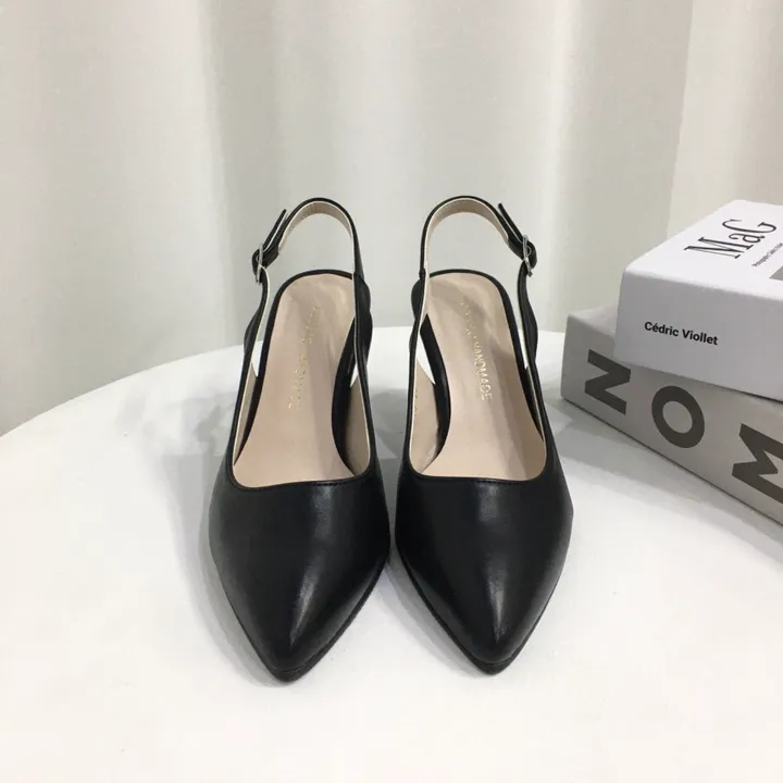 [국내제작/고퀄리티] 스틸레토 라운드/브이컷 버클 슬링백 힐 7cm 상세 이미지 20