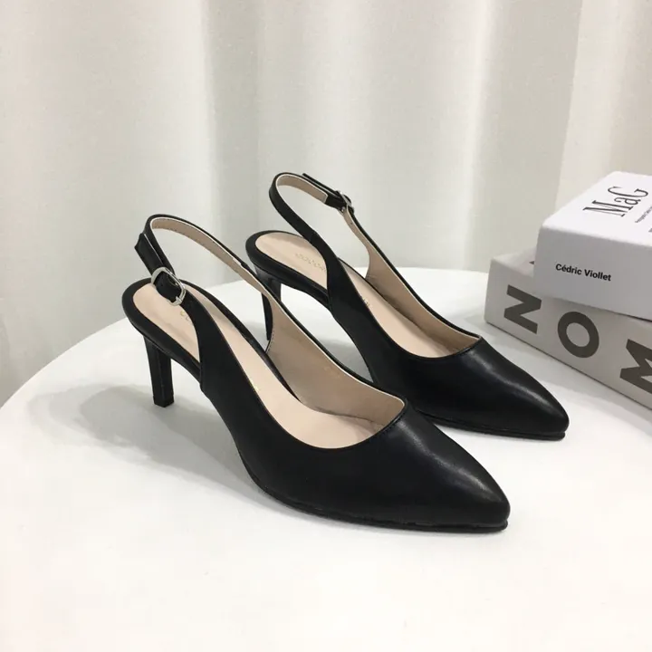 [국내제작/고퀄리티] 스틸레토 라운드/브이컷 버클 슬링백 힐 7cm 상세 이미지 21