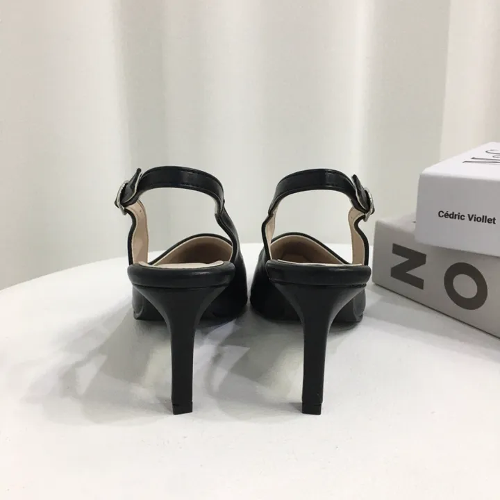 [국내제작/고퀄리티] 스틸레토 라운드/브이컷 버클 슬링백 힐 7cm 상세 이미지 23