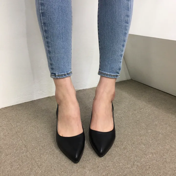 [국내제작/고퀄리티] 스틸레토 라운드/브이컷 버클 슬링백 힐 7cm 상세 이미지 24