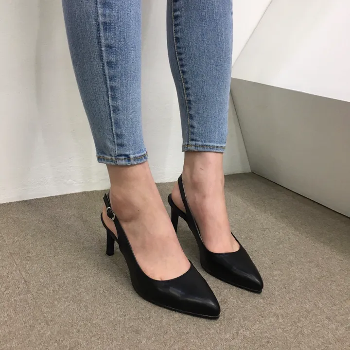 [국내제작/고퀄리티] 스틸레토 라운드/브이컷 버클 슬링백 힐 7cm 상세 이미지 25