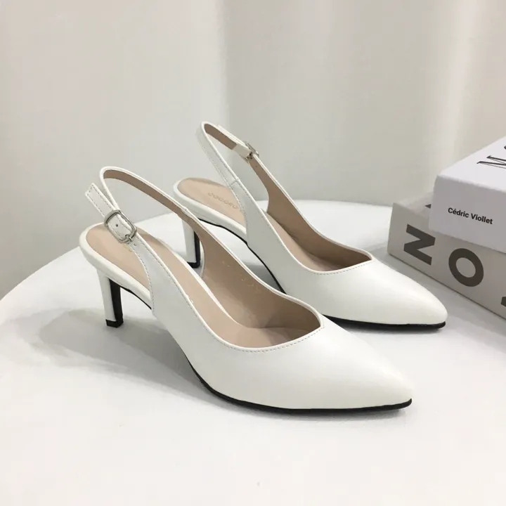 [국내제작/고퀄리티] 스틸레토 라운드/브이컷 버클 슬링백 힐 7cm 상세 이미지 32