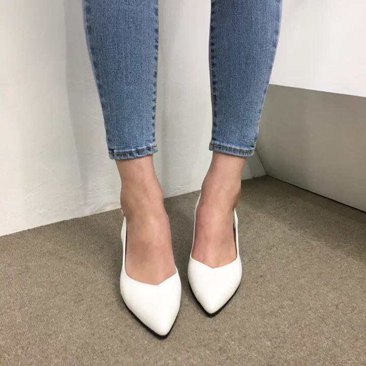 [국내제작/고퀄리티] 스틸레토 라운드/브이컷 버클 슬링백 힐 7cm 상세 이미지 35