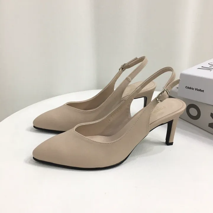 [국내제작/고퀄리티] 스틸레토 라운드/브이컷 버클 슬링백 힐 7cm 상세 이미지 40