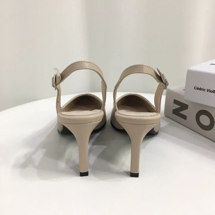 [국내제작/고퀄리티] 스틸레토 라운드/브이컷 버클 슬링백 힐 7cm 상세 이미지 41