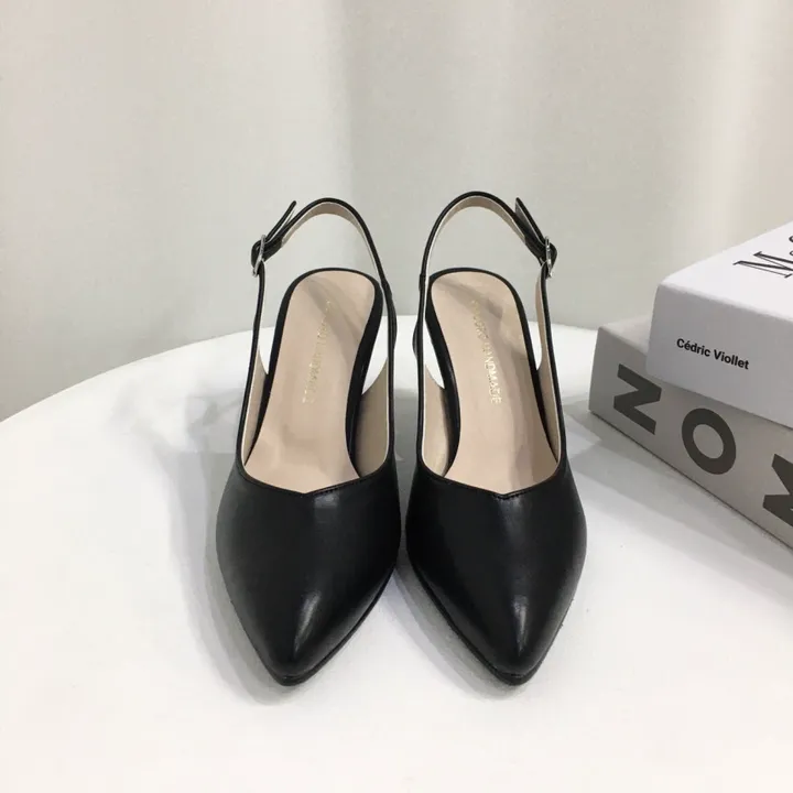 [국내제작/고퀄리티] 스틸레토 라운드/브이컷 버클 슬링백 힐 7cm 상세 이미지 45