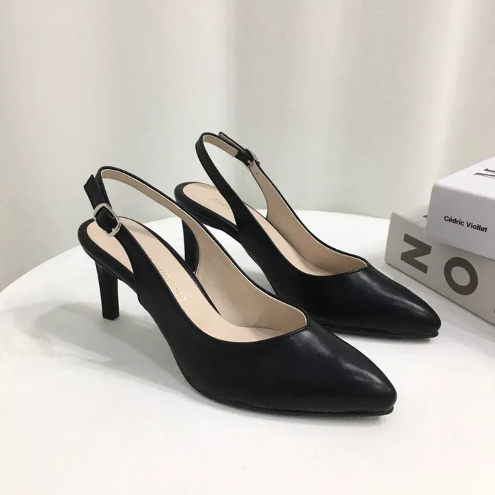[국내제작/고퀄리티] 스틸레토 라운드/브이컷 버클 슬링백 힐 7cm 상세 이미지 46