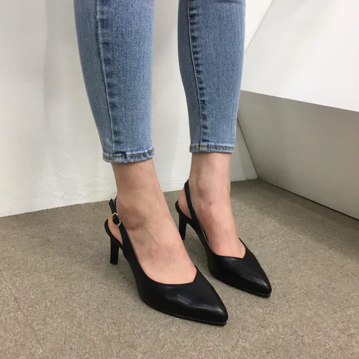 [국내제작/고퀄리티] 스틸레토 라운드/브이컷 버클 슬링백 힐 7cm 상세 이미지 50