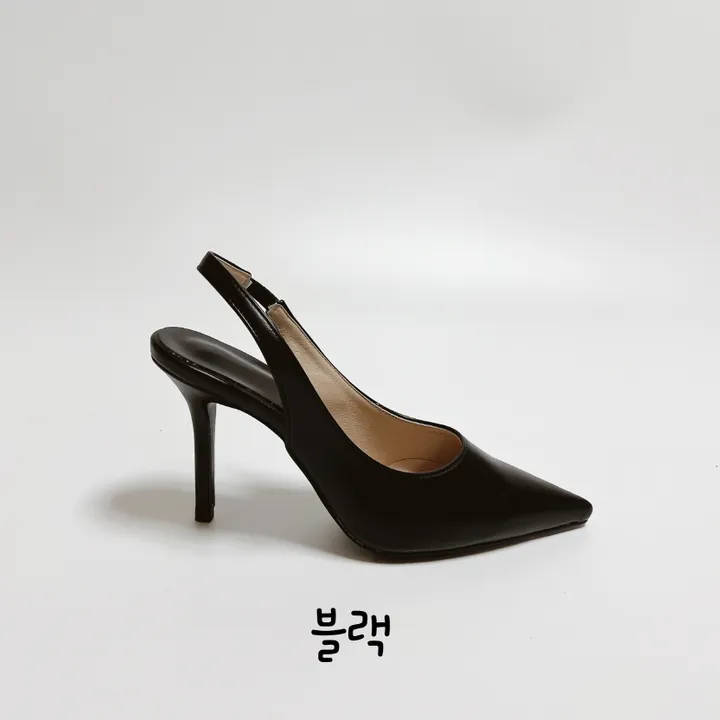 가죽 스틸레토 슬링백 펌프스 밴딩 구두 상세 이미지 20