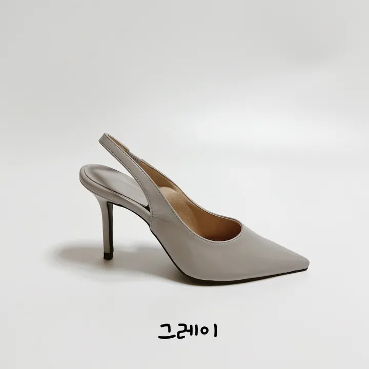 가죽 스틸레토 슬링백 펌프스 밴딩 구두 상세 이미지 19