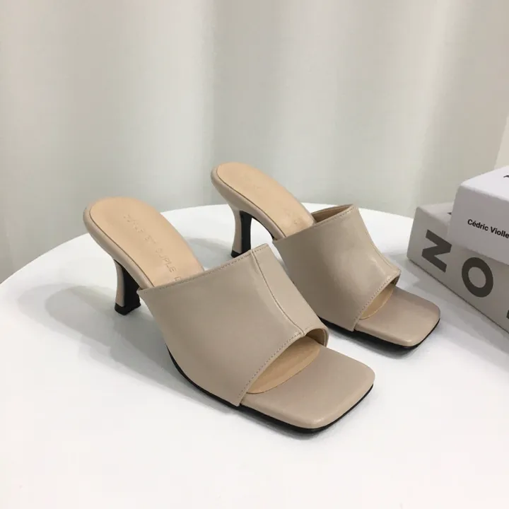 [국내제작/빠른배송] 기본/크로스 스트랩 쿠션 미들 뮬 슬리퍼 힐 7cm 상세 이미지 15