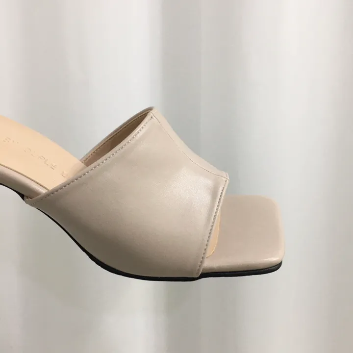 [국내제작/빠른배송] 기본/크로스 스트랩 쿠션 미들 뮬 슬리퍼 힐 7cm 상세 이미지 54