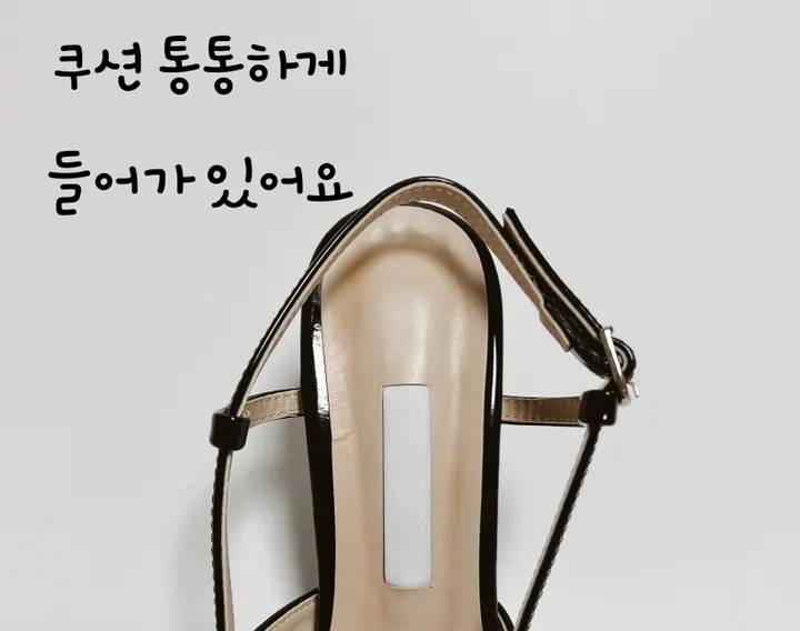 수제화 국산 에나멜 스틸레토 슬링백 샌들힐 상세 이미지 16
