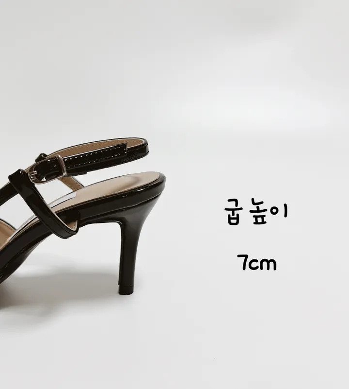 수제화 국산 에나멜 스틸레토 슬링백 샌들힐 상세 이미지 14