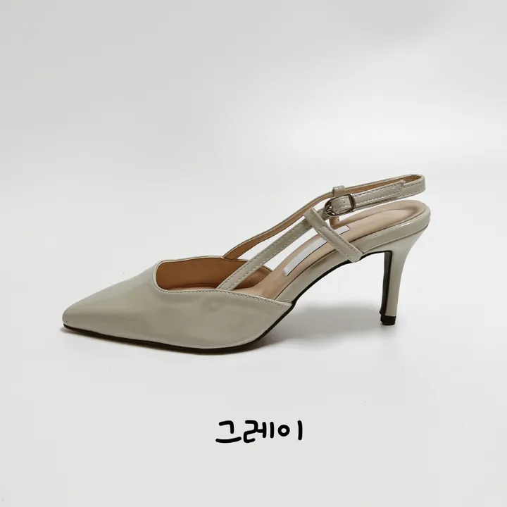 수제화 국산 에나멜 스틸레토 슬링백 샌들힐 상세 이미지 18