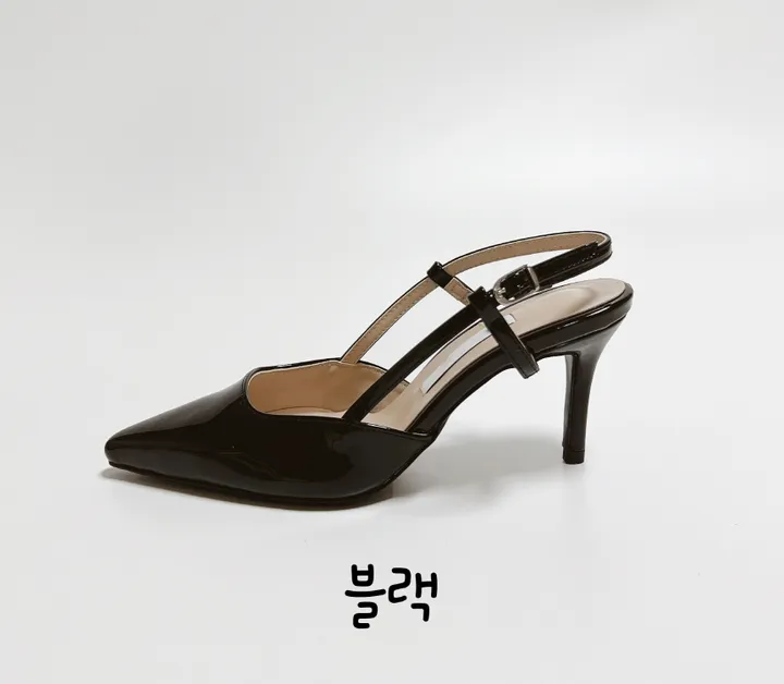 수제화 국산 에나멜 스틸레토 슬링백 샌들힐 상세 이미지 21