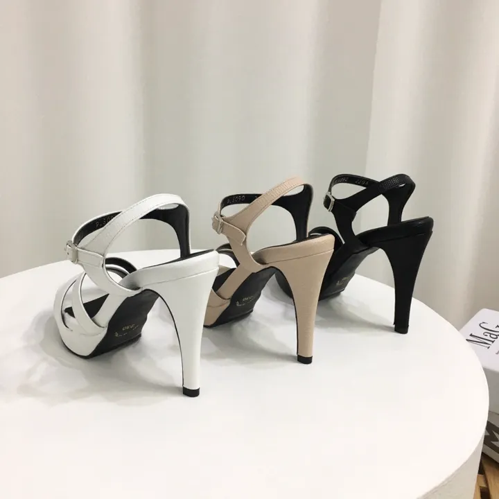 [당일배송/국산수제] 더블 사선 스트랩 가보시 샌들힐 10cm 상세 이미지 3