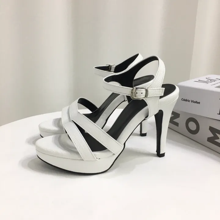 [당일배송/국산수제] 더블 사선 스트랩 가보시 샌들힐 10cm 상세 이미지 20