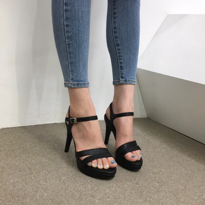 [당일배송/국산수제] 더블 사선 스트랩 가보시 샌들힐 10cm 상세 이미지 31