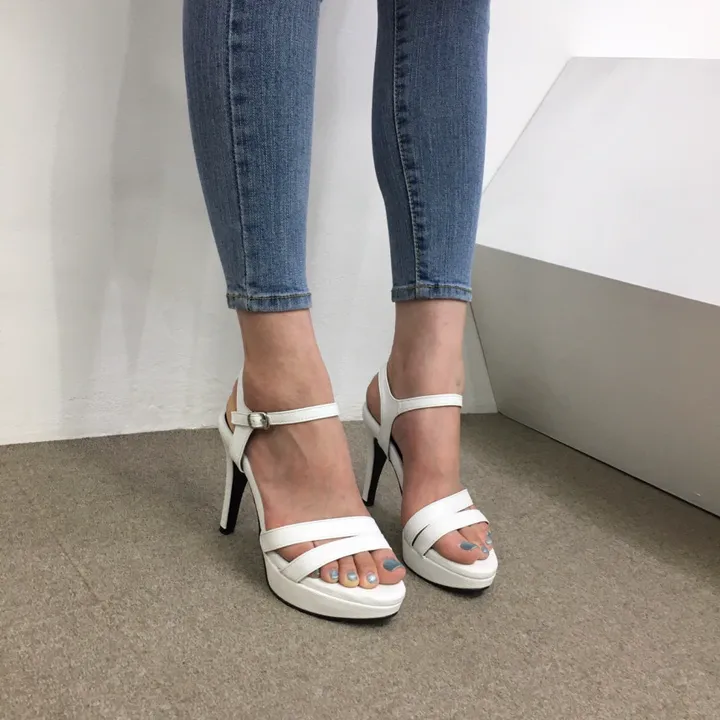 [당일배송/국산수제] 더블 사선 스트랩 가보시 샌들힐 10cm 상세 이미지 15