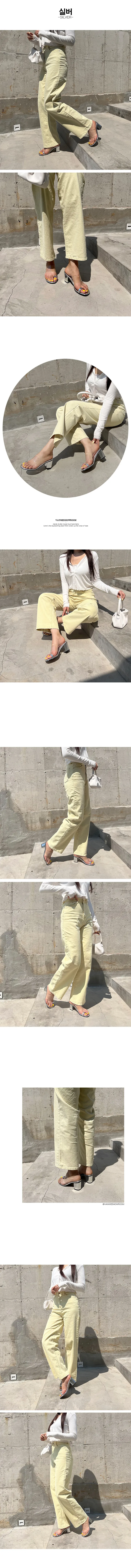 트렌디 PVC 투명 쪼리 뮬 샌들힐 7cm 3colors 상세 이미지 3