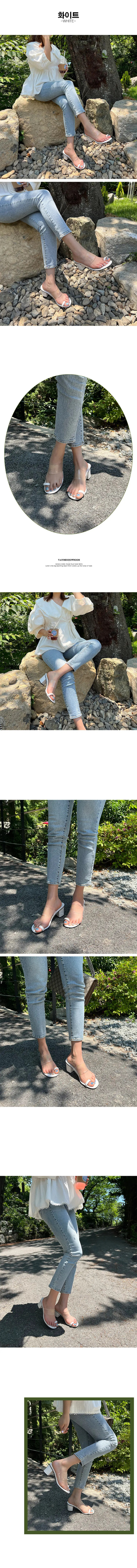 트렌디 PVC 투명 쪼리 뮬 샌들힐 7cm 3colors 상세 이미지 2