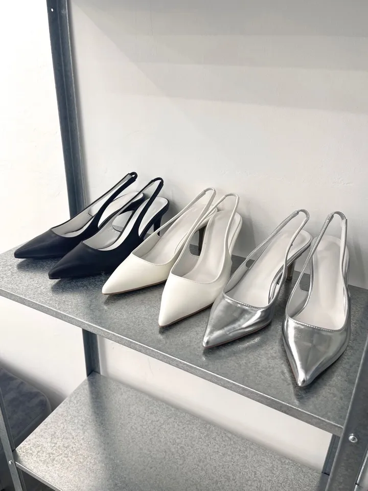 317. Chic Stilletoe slingback (black, white, silver) 상세 이미지 4