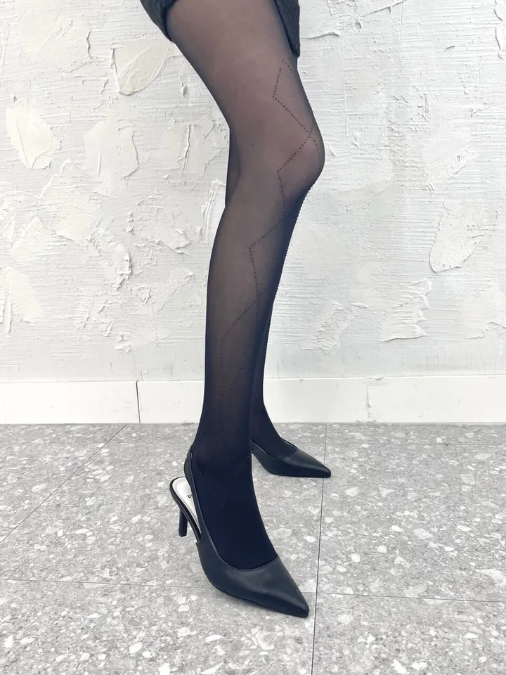 317. Chic Stilletoe slingback (black, white, silver) 상세 이미지 2