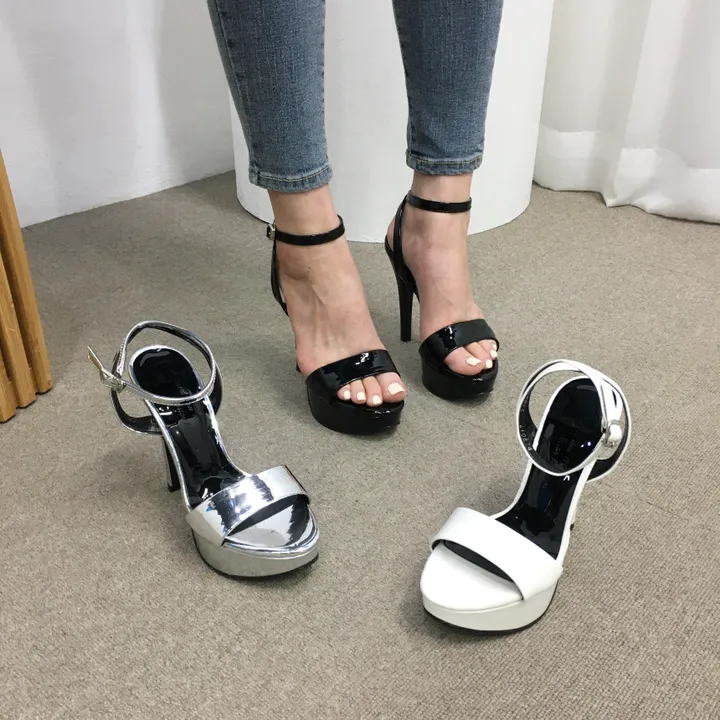 [국내제작👍고퀄리티] 에나멜 가보시 메리제인 샌들 힐 12cm (3color) 상세 이미지 5