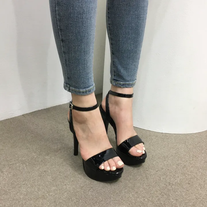 [국내제작👍고퀄리티] 에나멜 가보시 메리제인 샌들 힐 12cm (3color) 상세 이미지 7